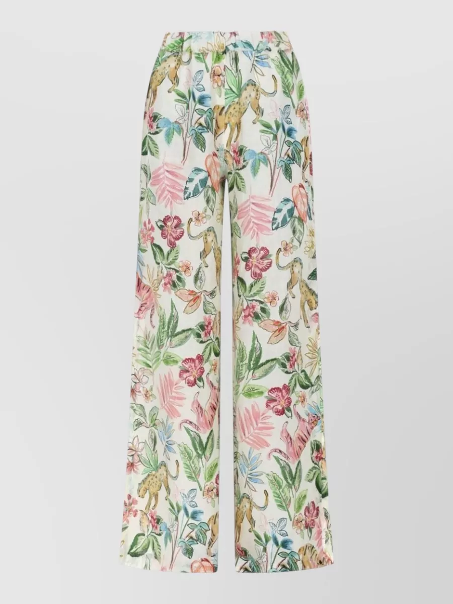 120% Lino Linen Wide-Leg Trousers