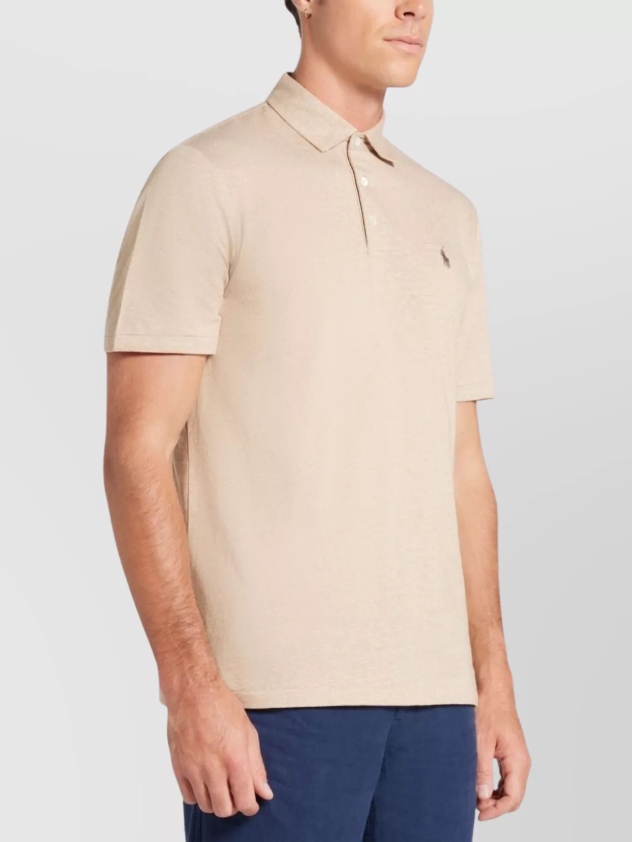 Ralph Lauren Logo Linen-Cotton Blend Polo Shirt
