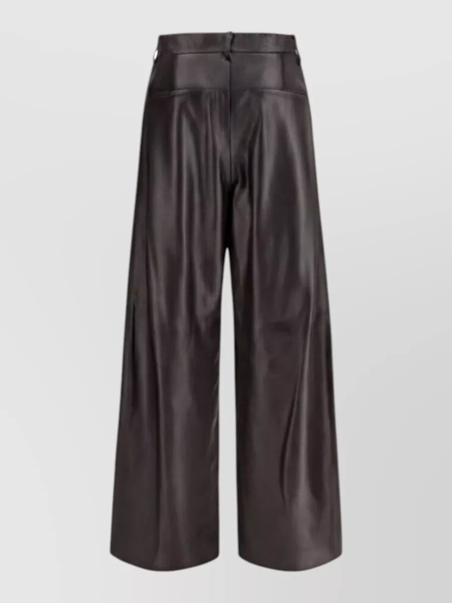 Parosh leather wide-leg trousers