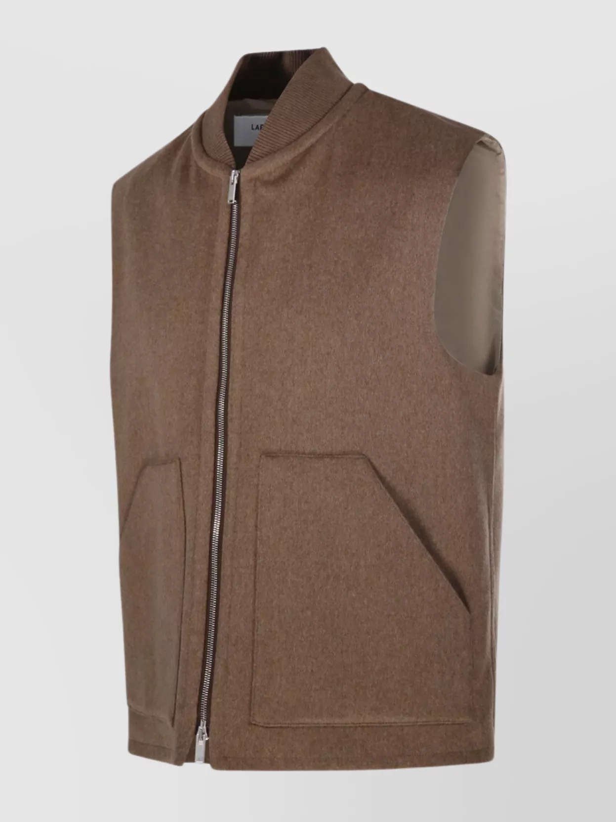 Lardini Ribbed Collar Jacket Sleeveless Side Pockets