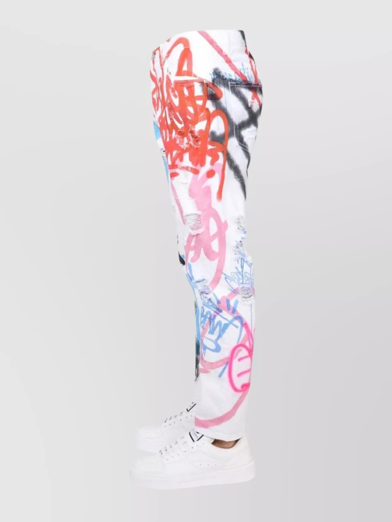 Dolce & Gabbana Spray-paint Graffiti Print Loose Jeans