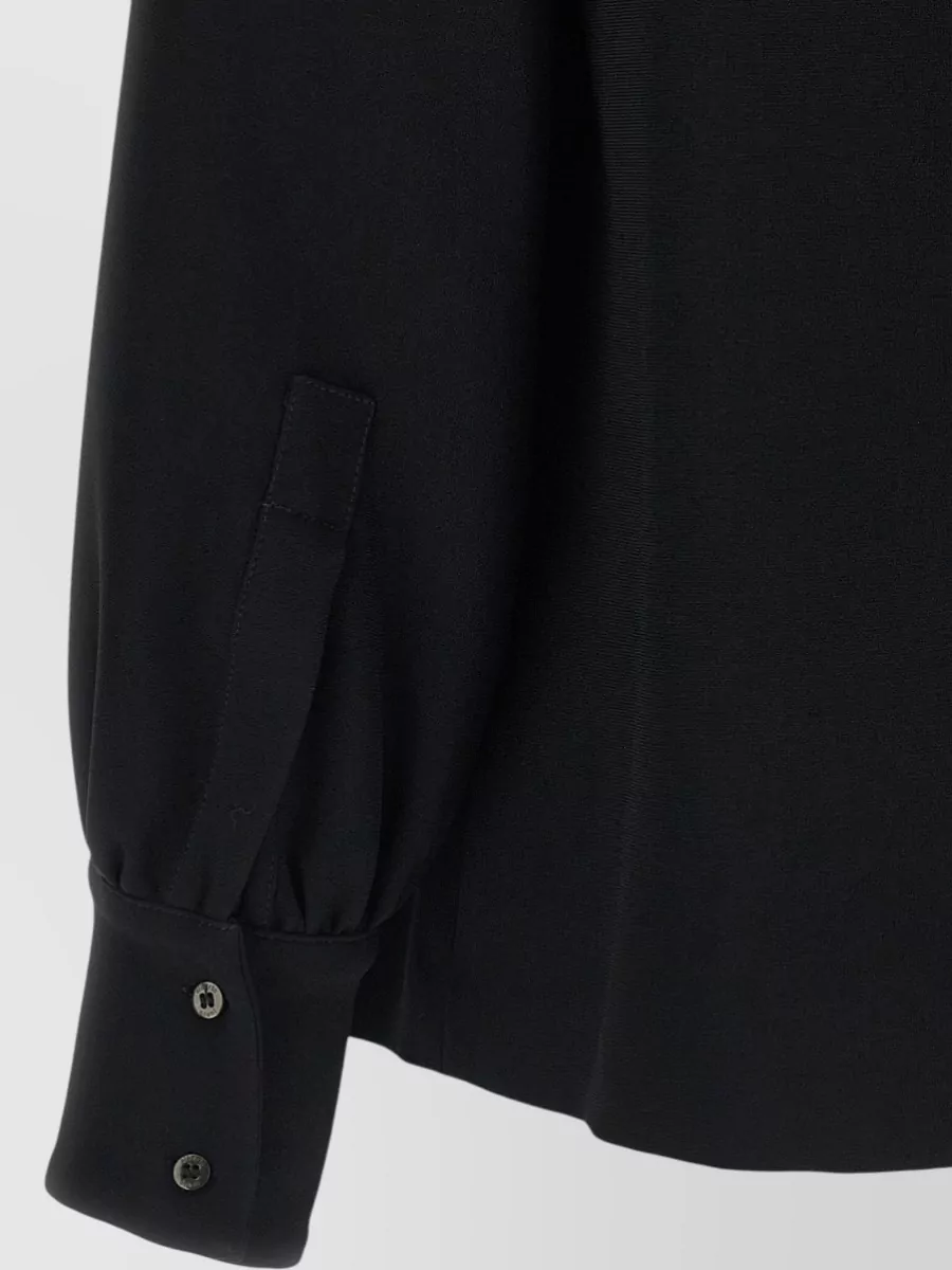 Alberto Biani V-Neck Lavallière Long-Sleeve Blouse