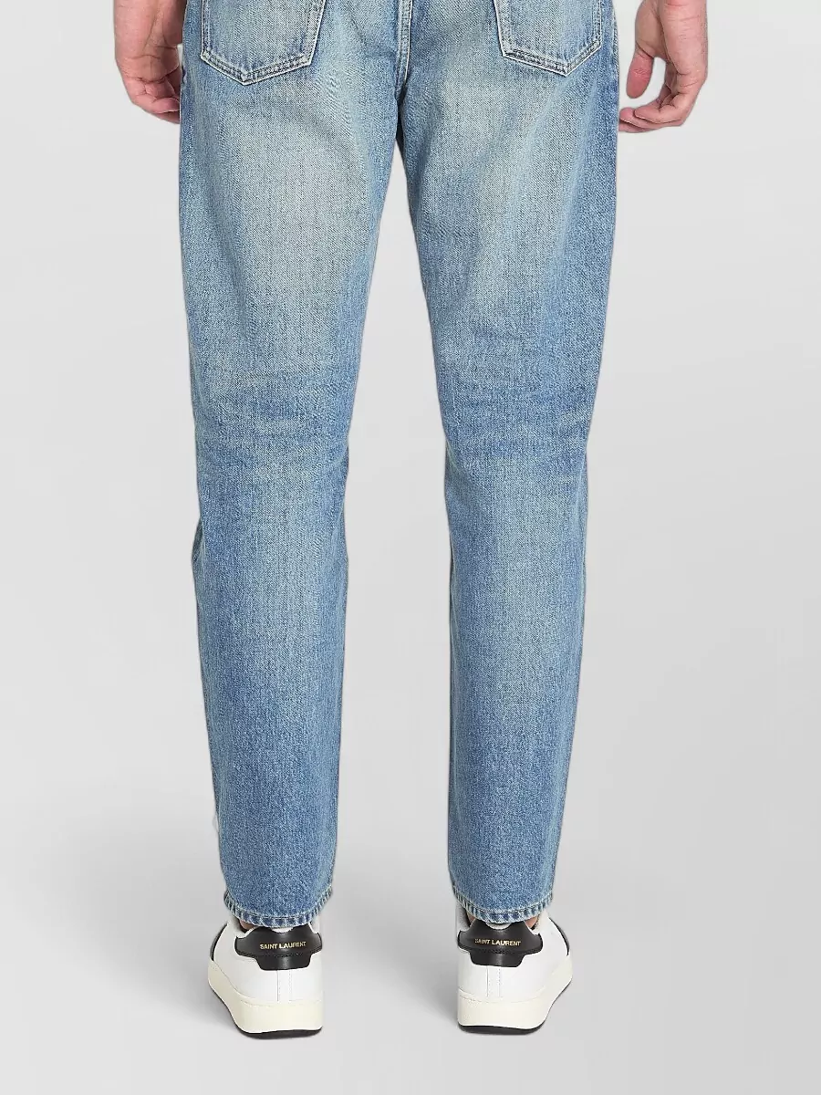 Saint Laurent Denim Mid-Rise Straight-Leg Jeans
