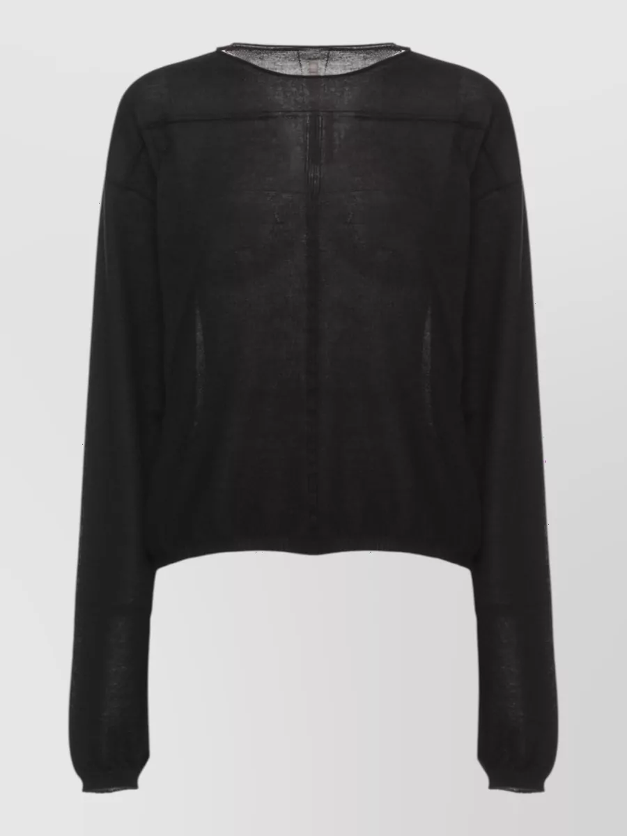 Rick Owens cashmere ribbed cuff crewneck sweatshirt