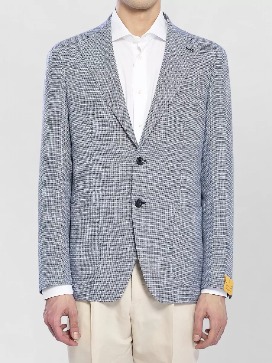 Tagliatore Linen and cotton single-breasted blazer