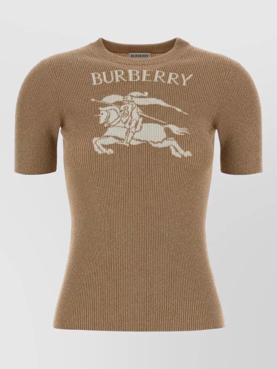 Burberry wool blend ribbed knit crew neck t-shirt