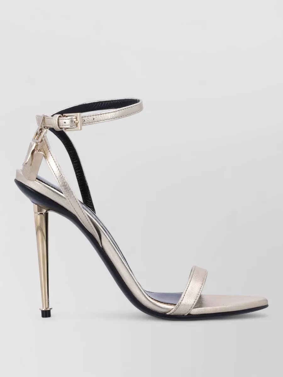 Tom Ford leather padlock stiletto sandals