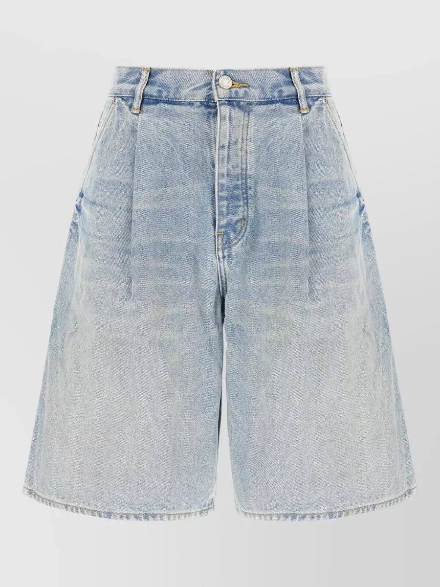 Purple Denim Bermuda Shorts