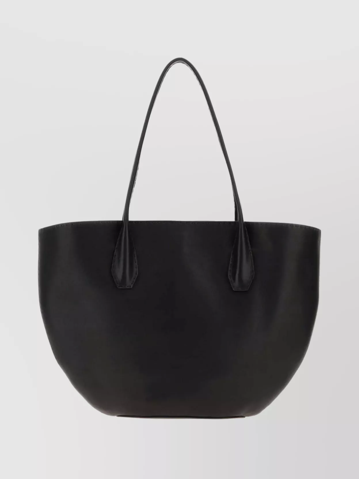 The Row Structured Leather Alger Shopping Tote In Black