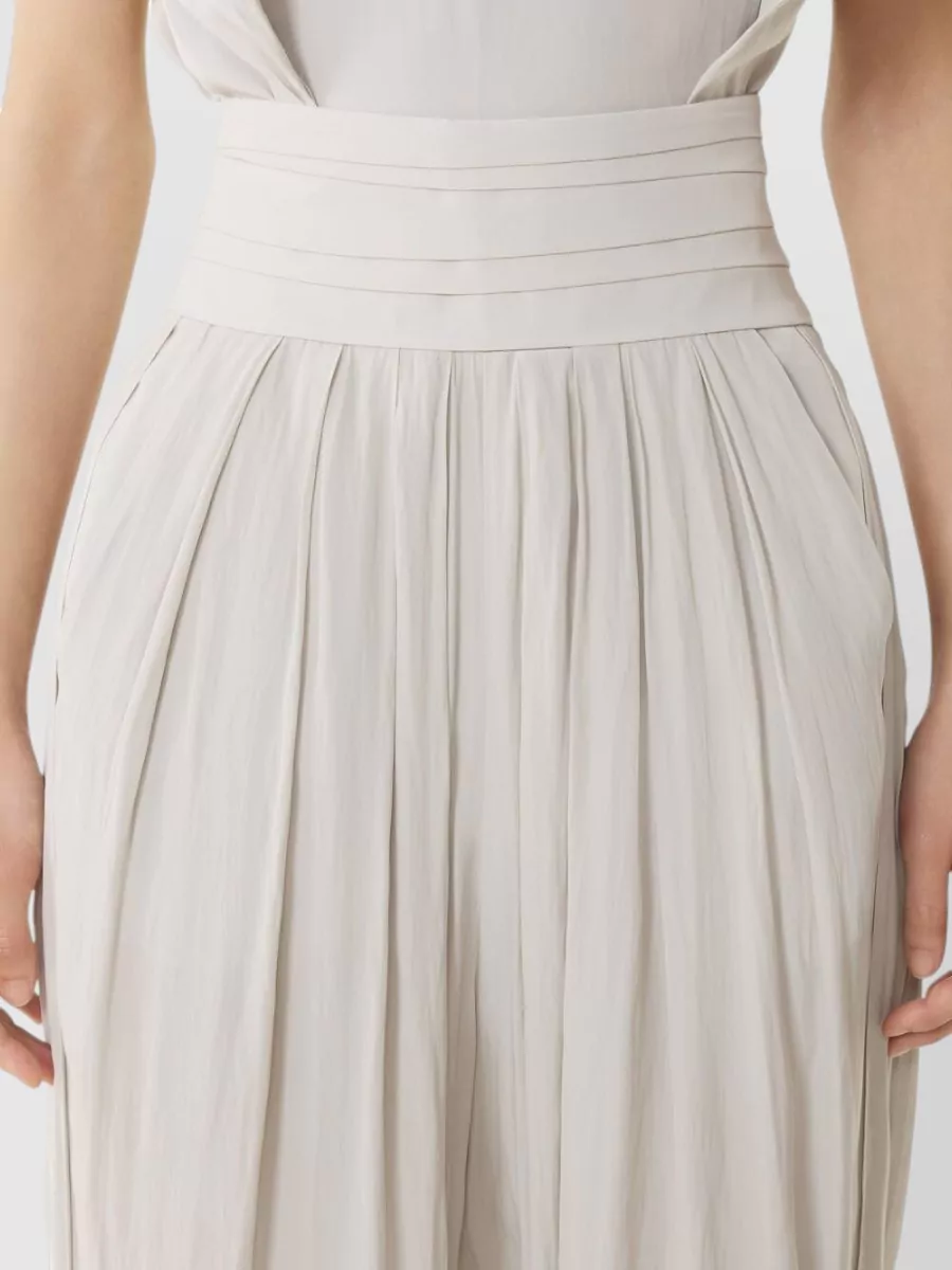 Lanvin High Waistband Straight Trousers Pleated Pockets