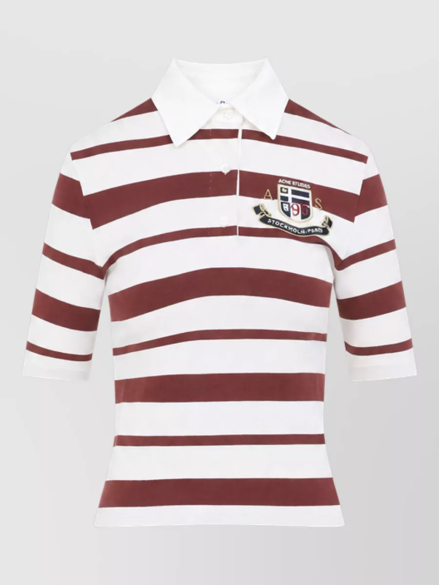 Acne Studios Striped slim-fit short-sleeve polo shirt