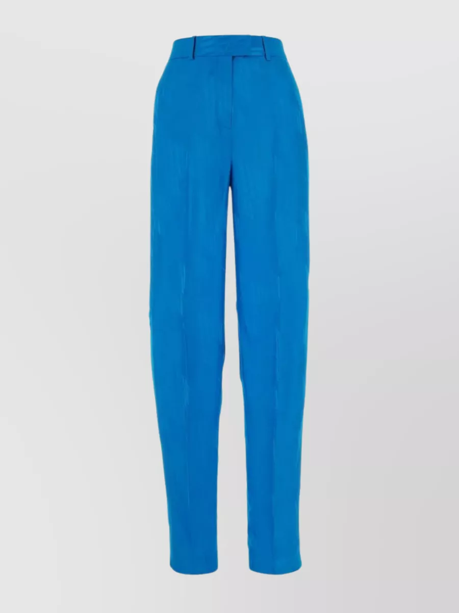 Shop Attico Jagger High Waist Stretch Wool Trousers In Blue