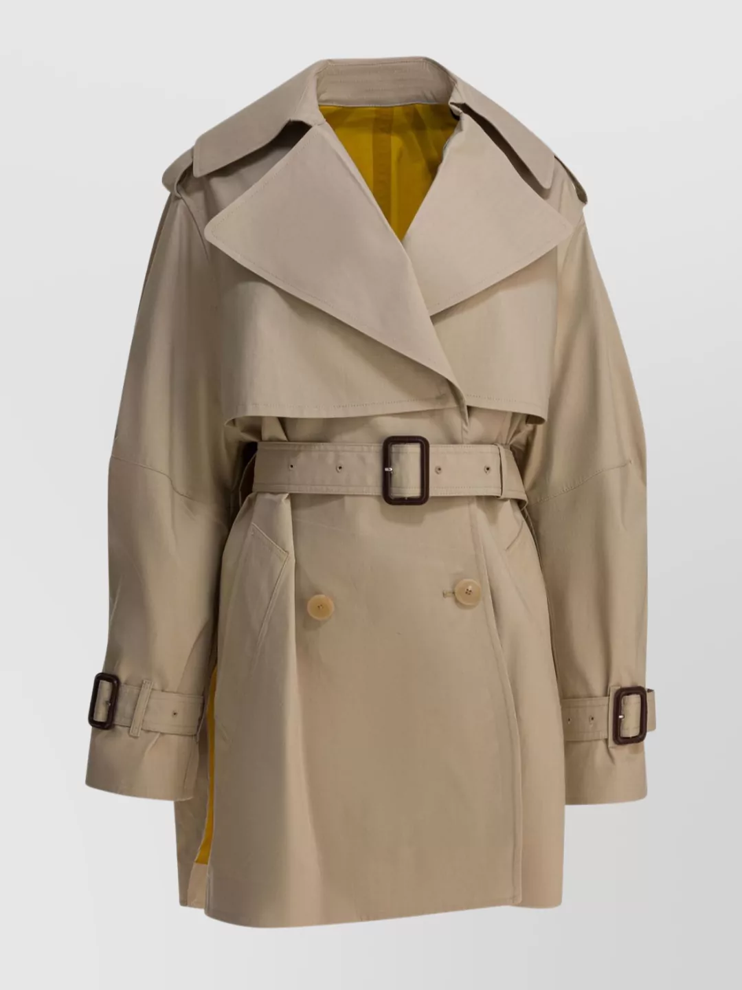 Givenchy Womens Beige Mustard Belted Notch-lapels Cotton Trench Coat In Neutral