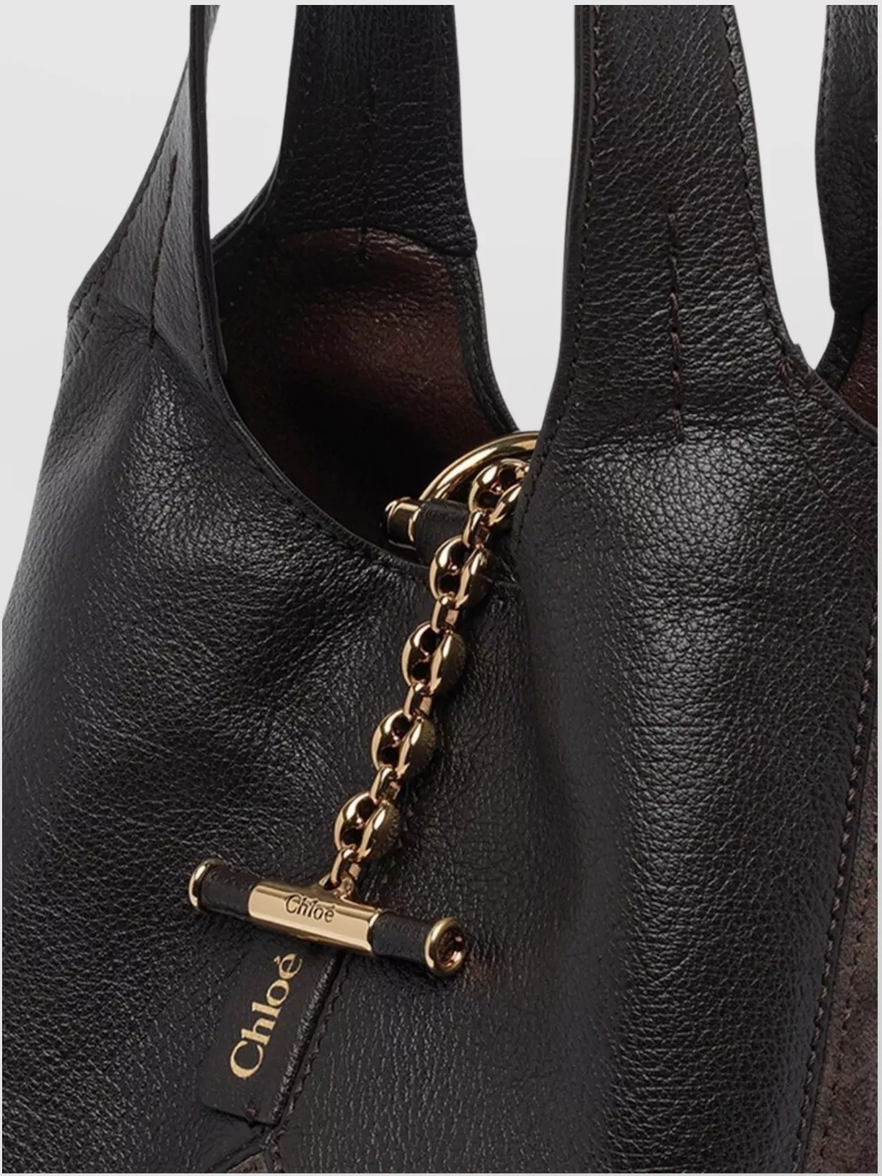 Chloé Dual-Texture Balloon Shoulder Bag Chains