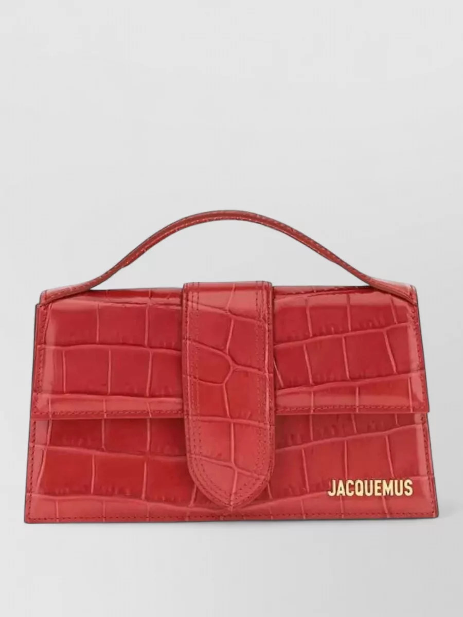 Jacquemus Grand Bambino Croc Embossed Shoulder Bag Clutch