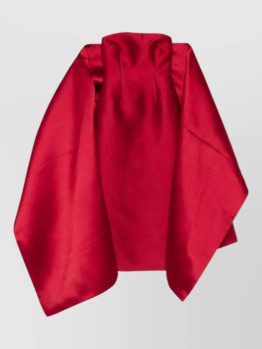 Solace London Strapless Draped Pleated Maxi Dress