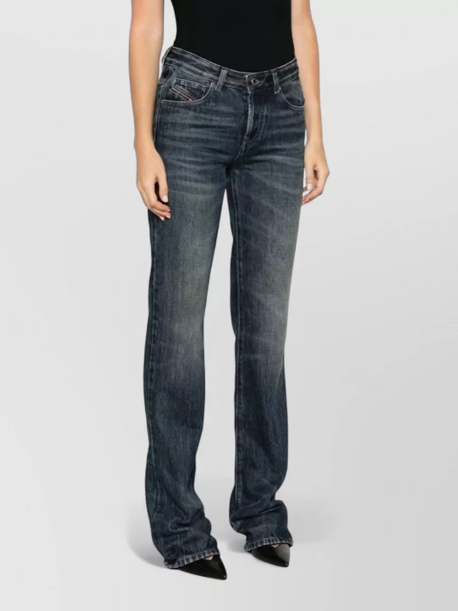 Diesel Denim Mid-Rise Straight-Leg Jeans