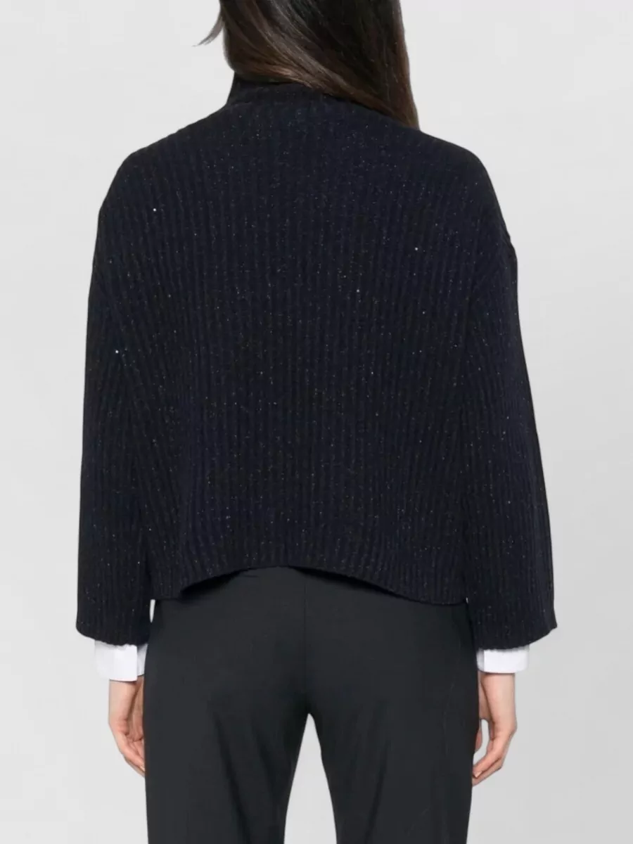 Brunello Cucinelli Cashmere Sequin-Embellished Ribbed Turtleneck Sweater