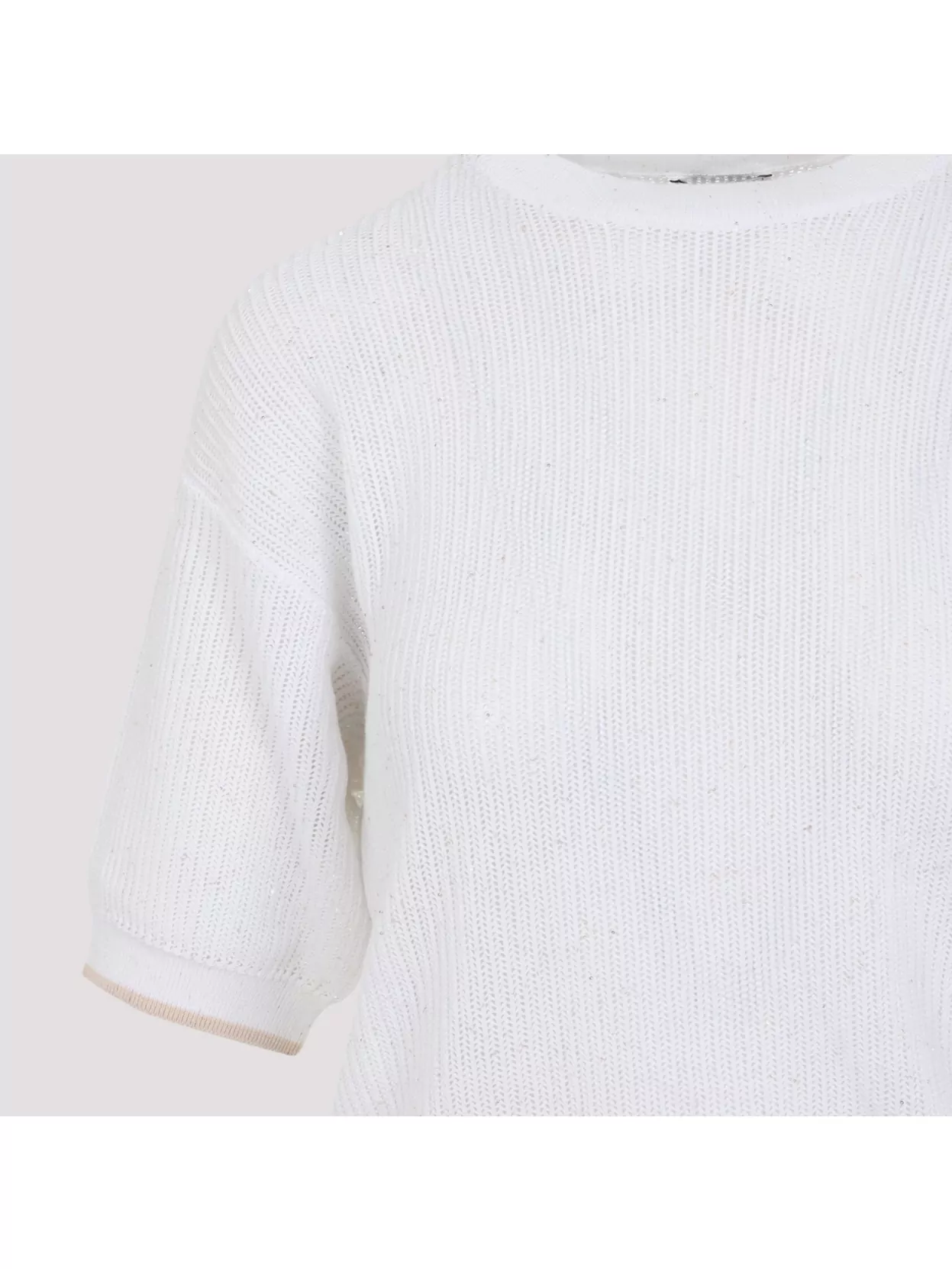 Shop Peserico Crystal Embellished Cotton Knitwear