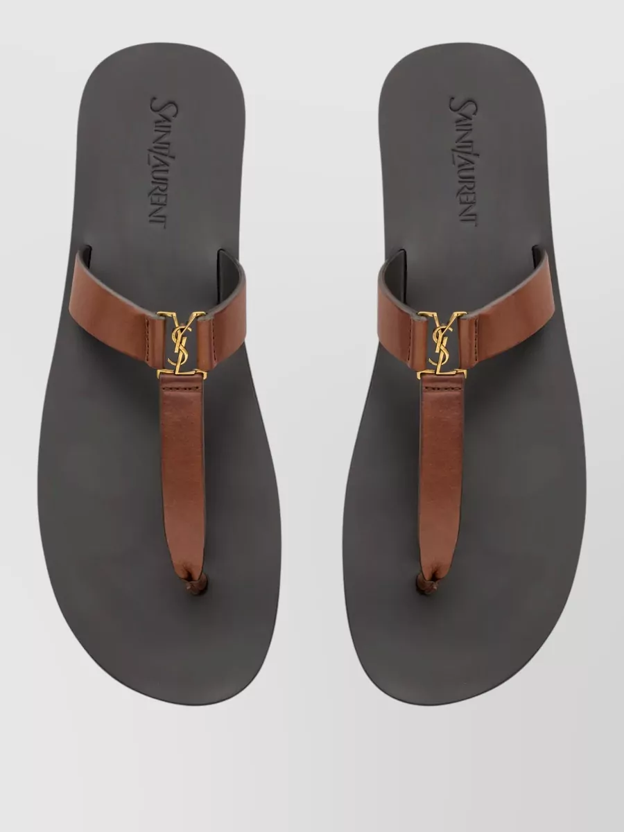 Saint Laurent Leather Thong Sandals