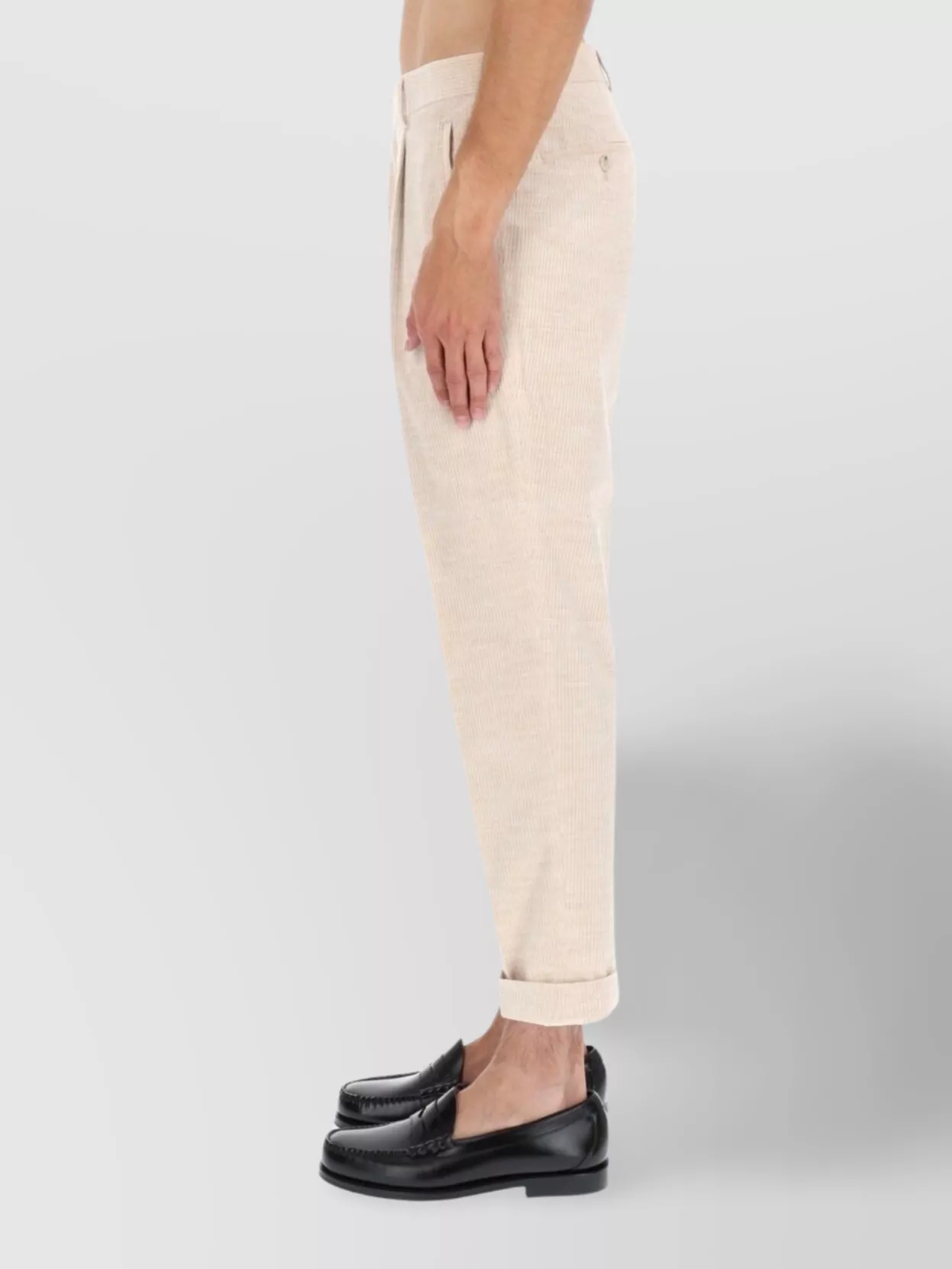 Boss Tailored Trousers With Pleats And Cuffs