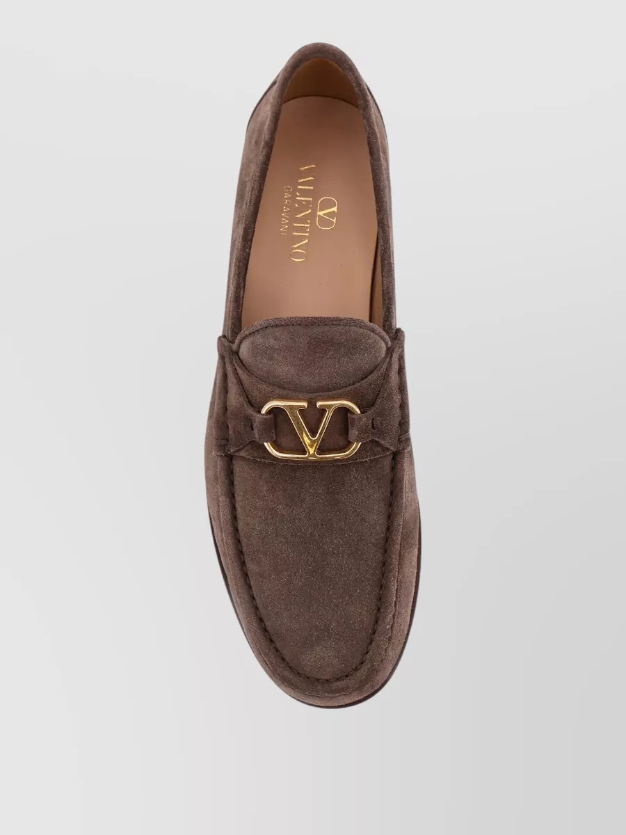 Valentino Garavani Loafers Round Toe Suede Finish Design
