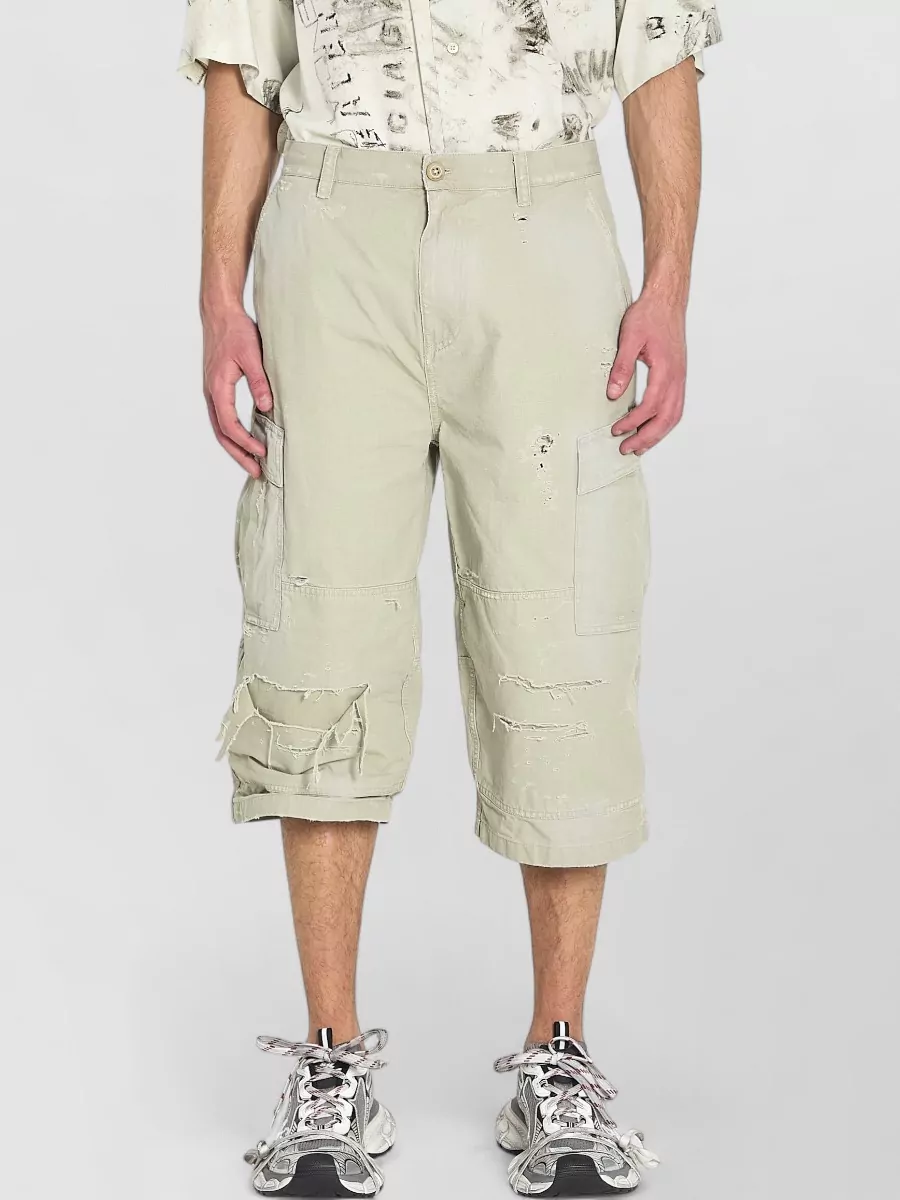 Balenciaga Cotton Cropped Cargo Shorts
