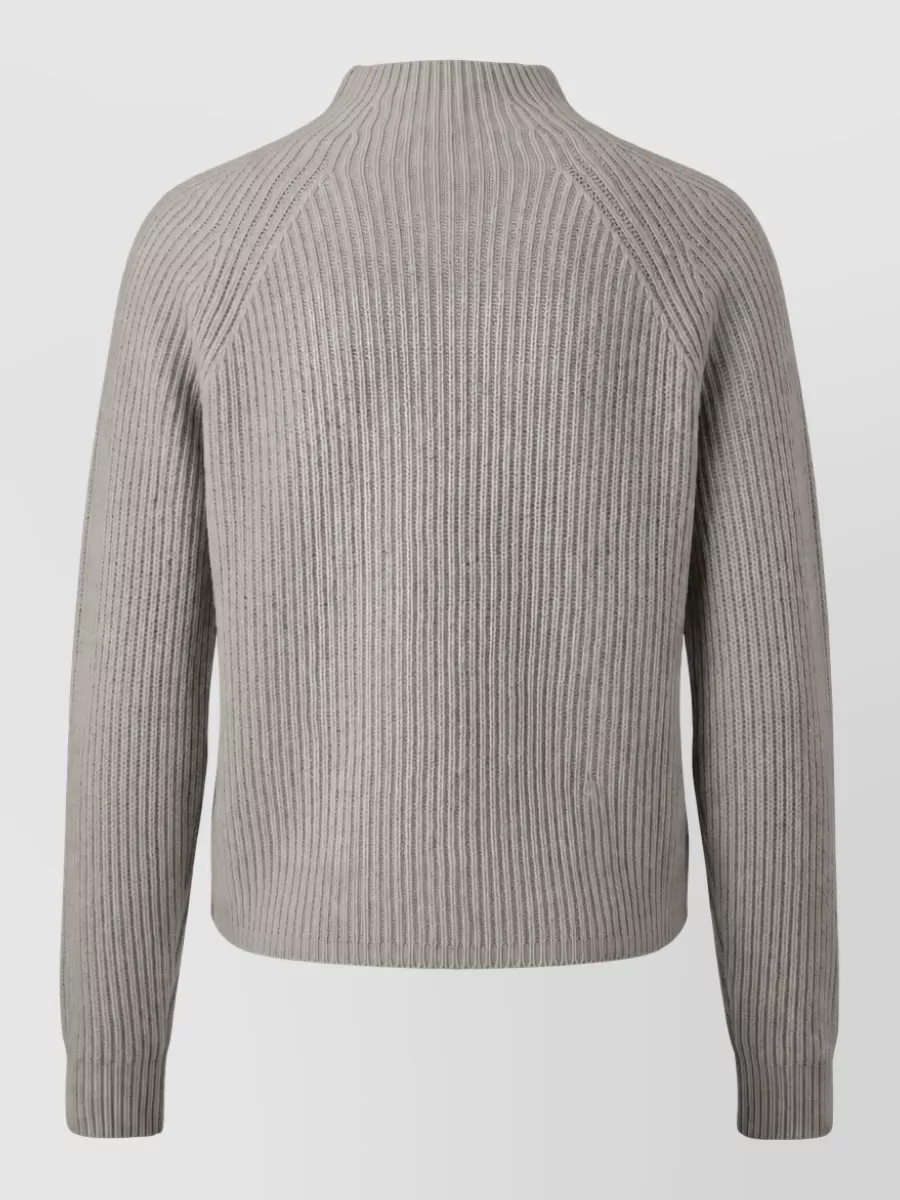 S Max Mara Wool Cashmere Ribbed Turtleneck Sweater