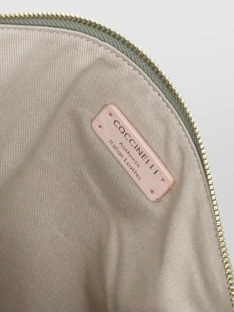 Coccinelle Pebbled Leather Clutch Bag Removable Shoulder Strap