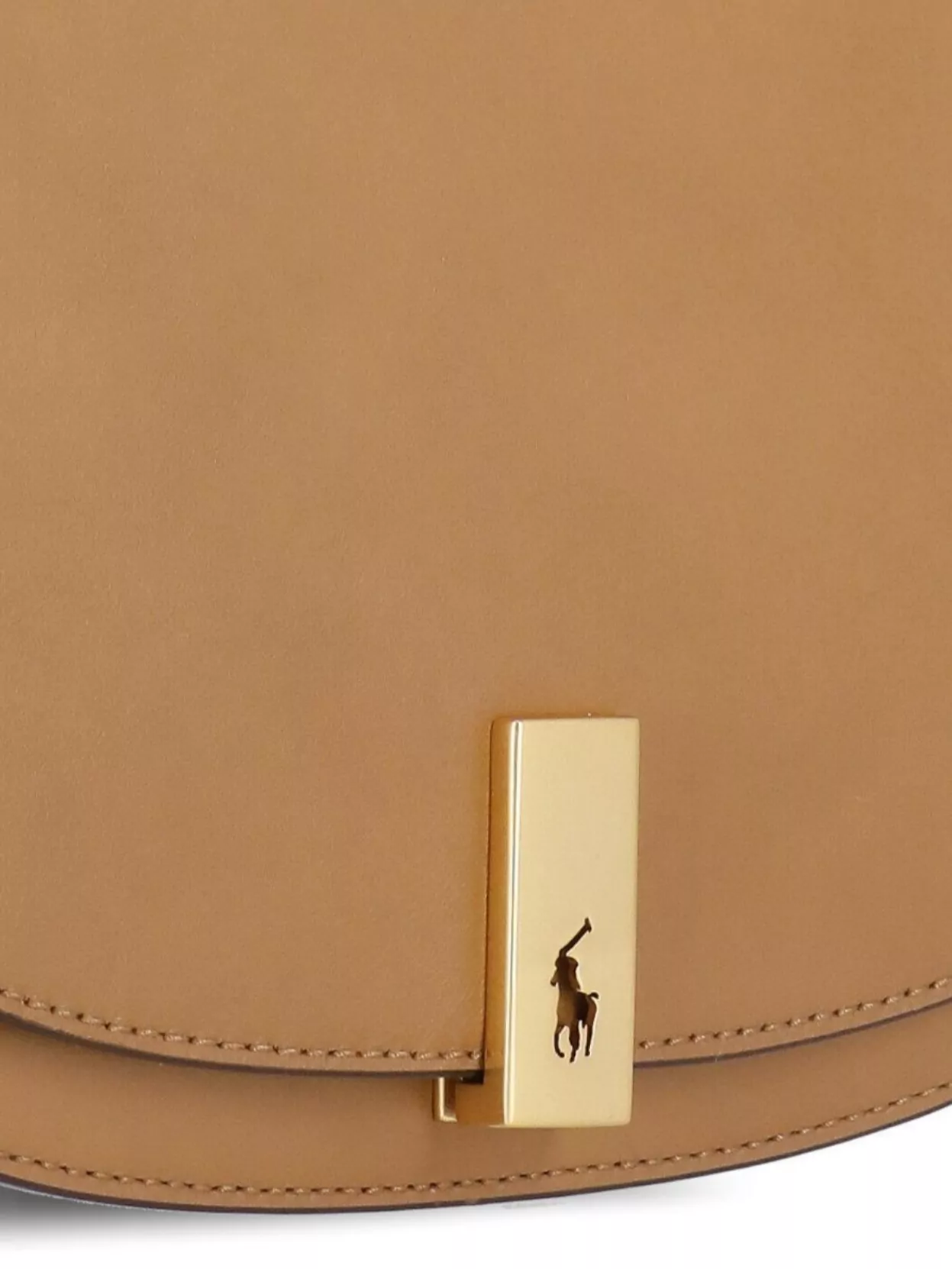 Ralph Lauren Smooth Leather Shoulder Bag With Adjustable Strap