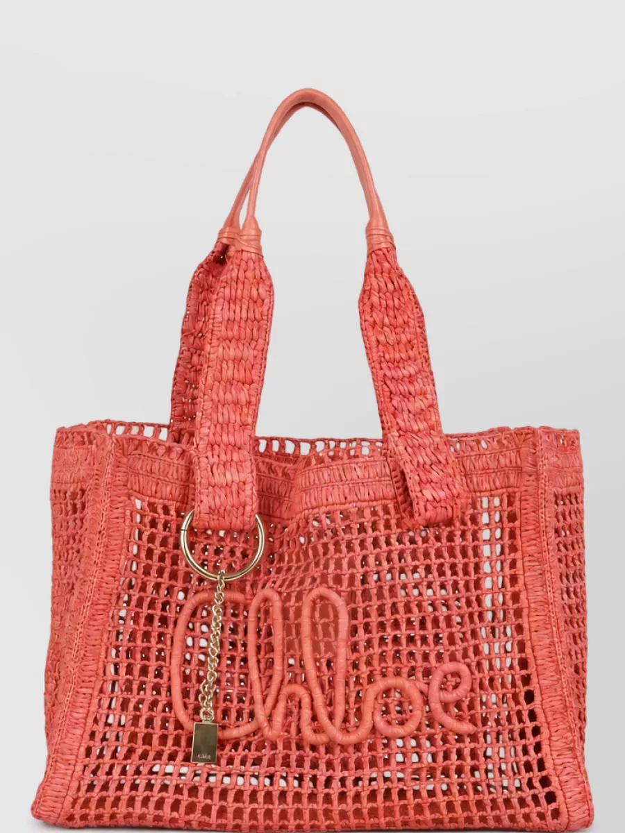 Chloé na raffia beach bag
