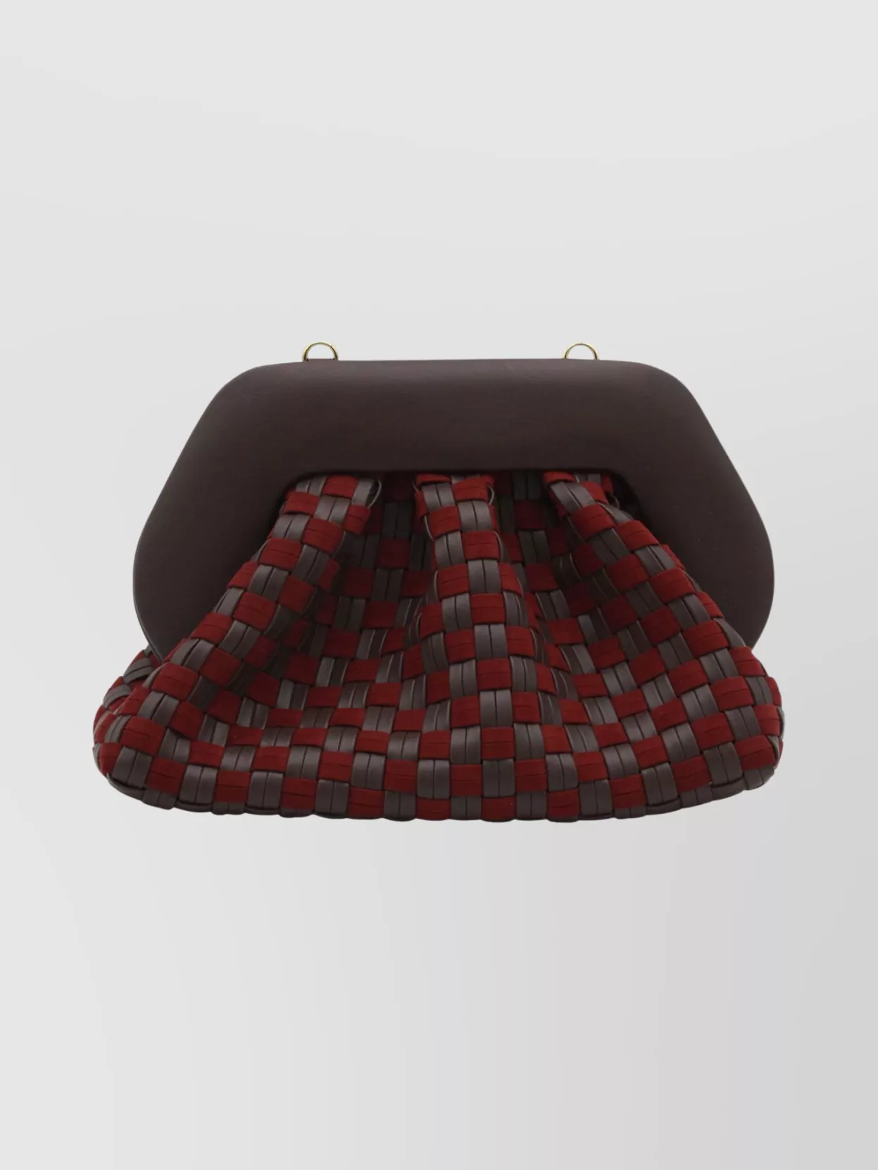 Themoirè Woven Clutch Bag Structured Frame