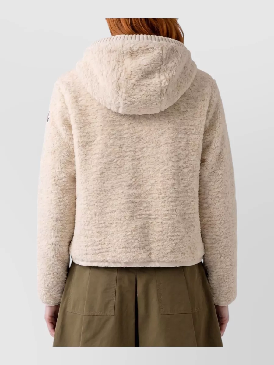 Moncler Quilted Teddy Fleece Hooded Jacket