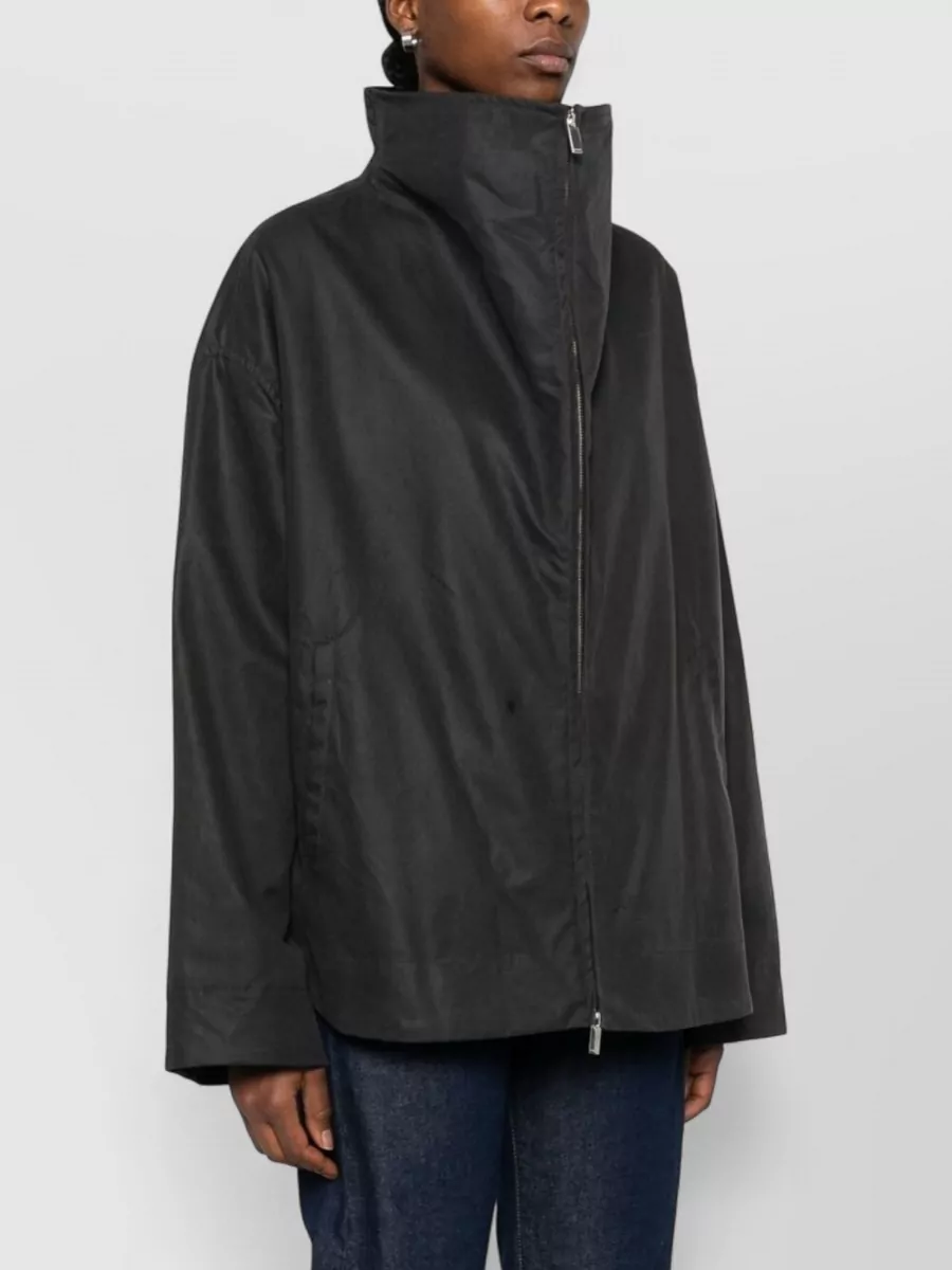 Totême High Collar Blazer Long Sleeves Pockets In Black