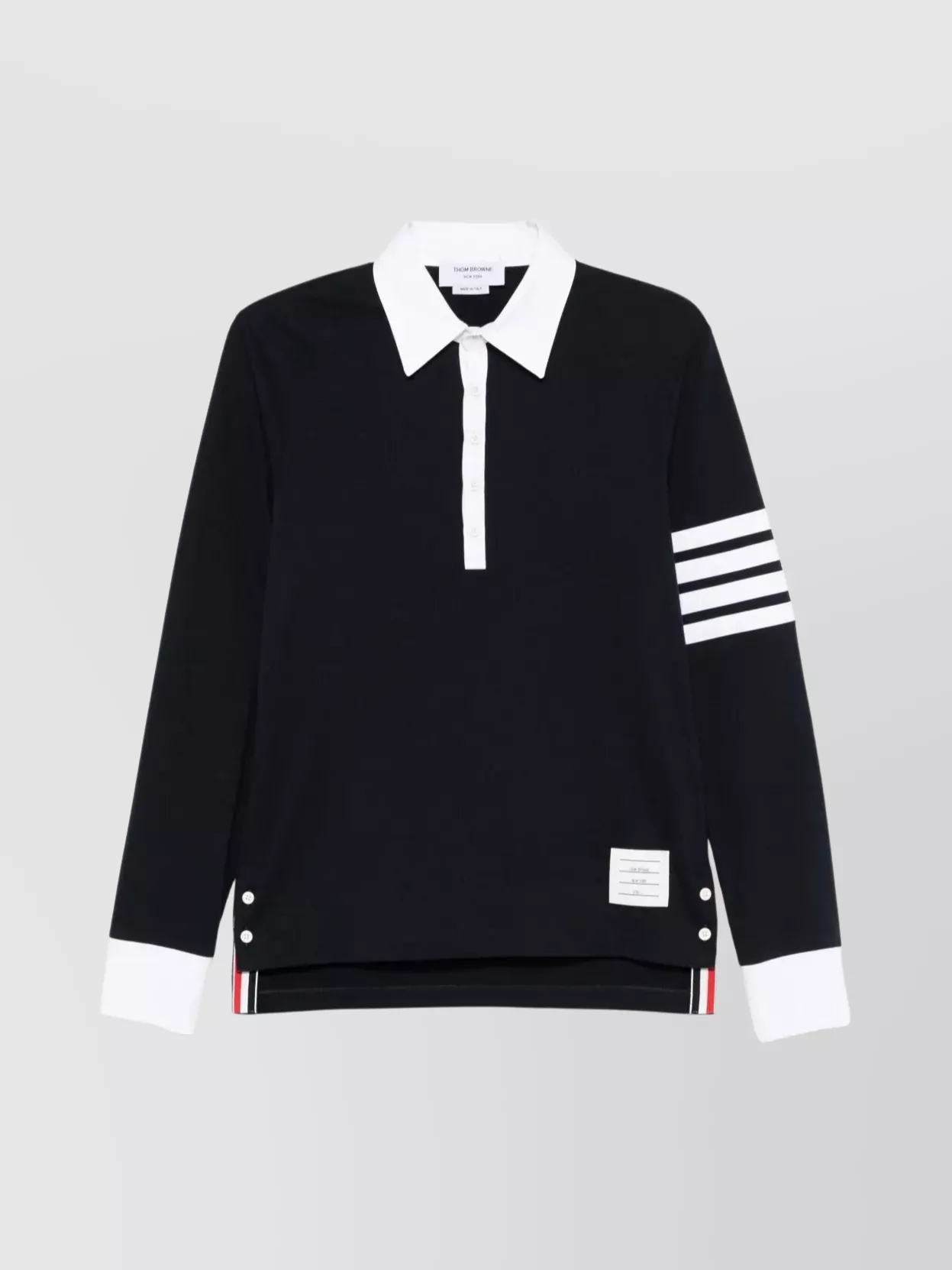 Thom Browne Long Sleeve Rugby Shirt With Striped Detail