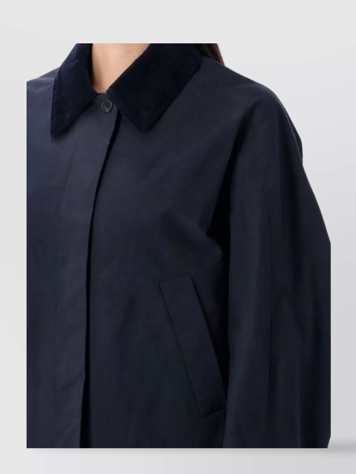 Apc Cropped Jacket With Collared Design And Front Pockets In Blue