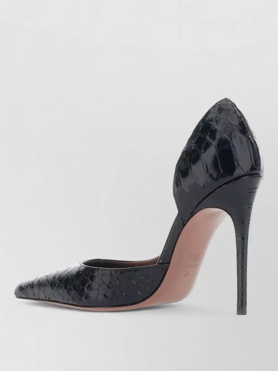 Paris Texas Leather Snake-Effect Pointed-Toe Pumps