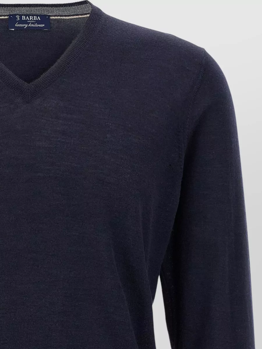 Barba Wool Silk V-Neck Long-Sleeve Jumper