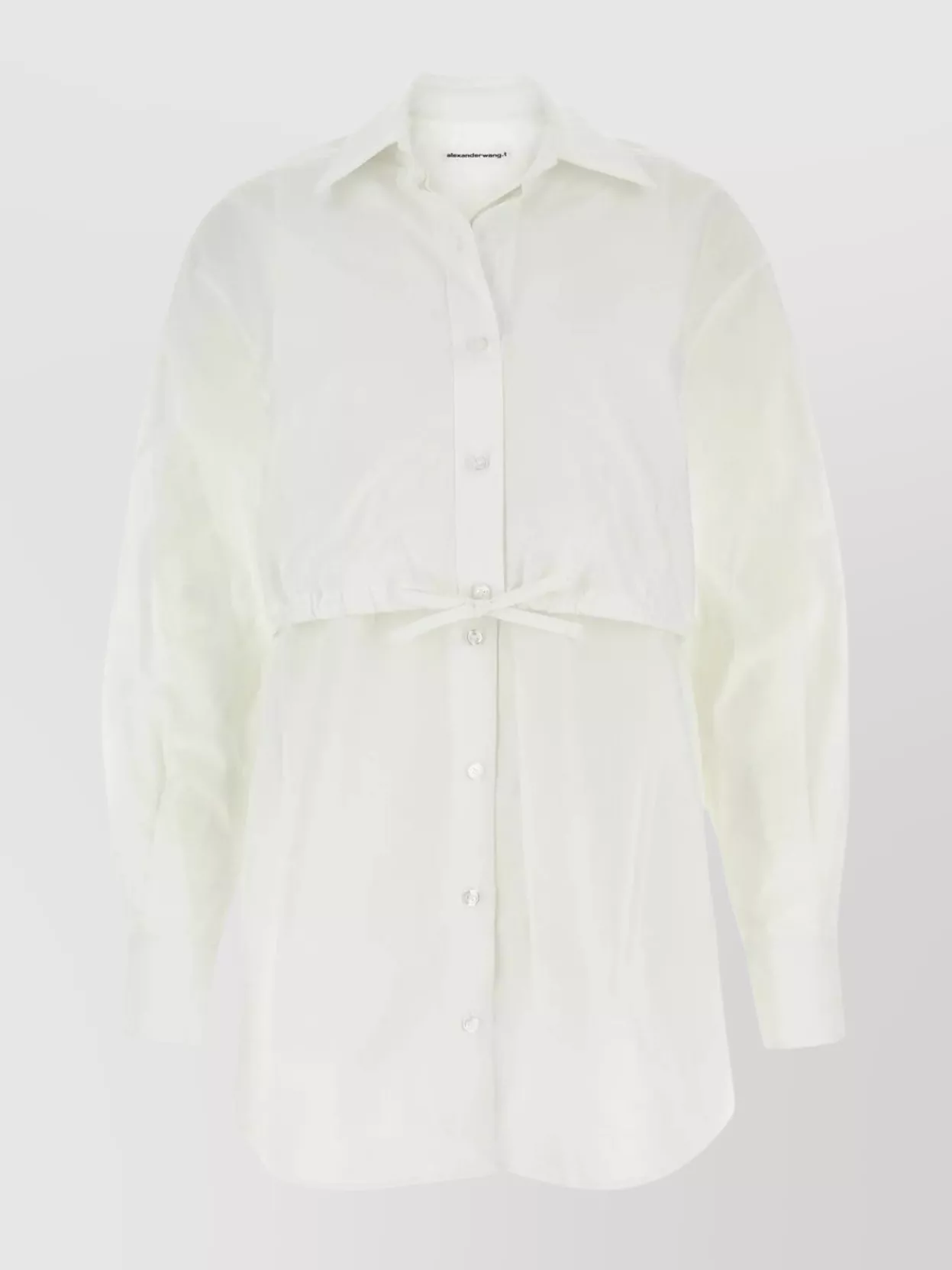 Shop Alexander Wang Cotton Poplin Shirt Dress With Tie Waist In White