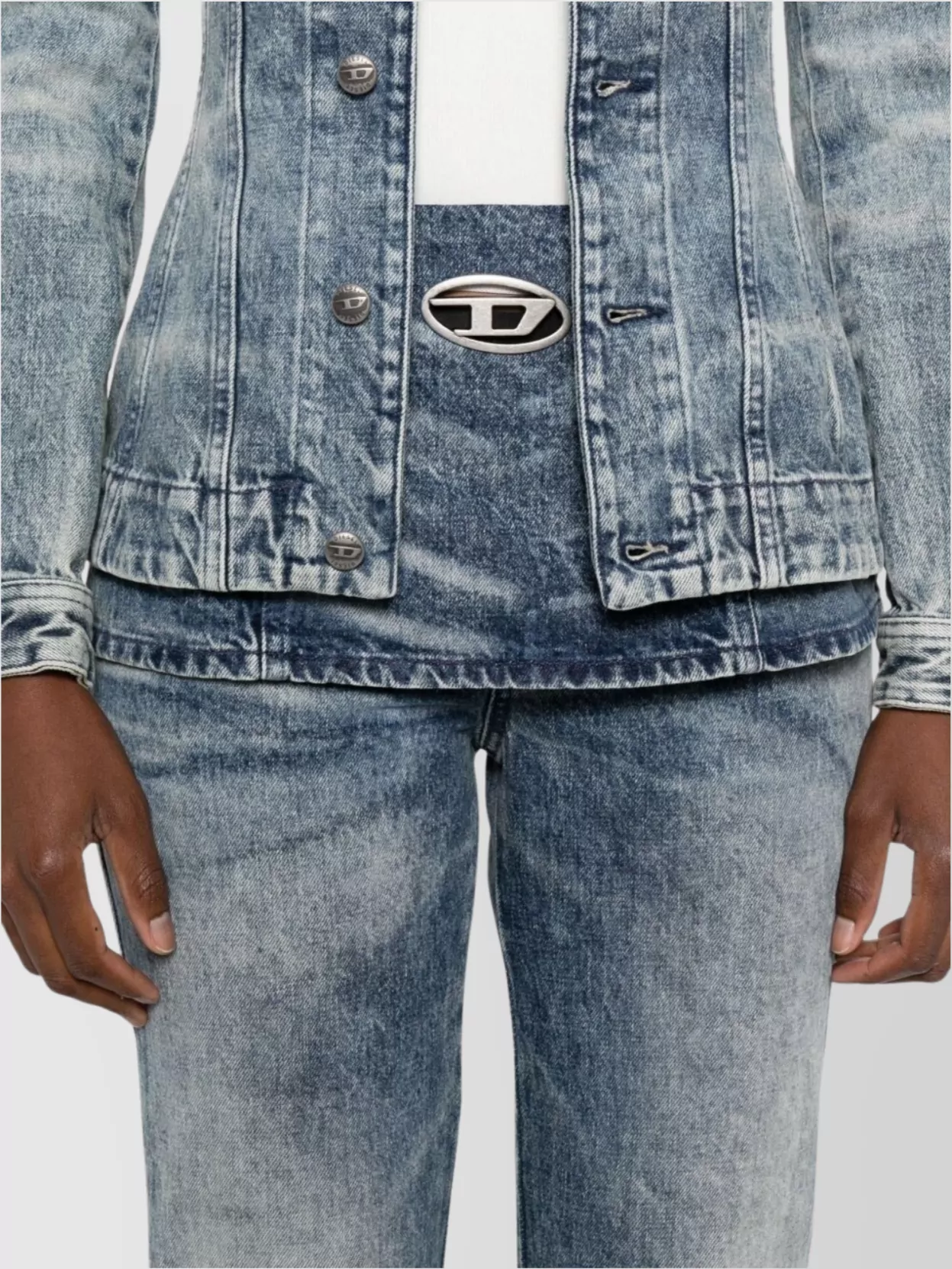 Diesel Straight Leg Trousers Belt Detail