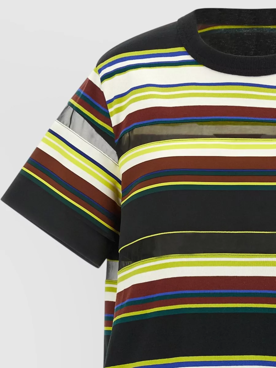 Sacai Striped Mini T-Shirt Dress