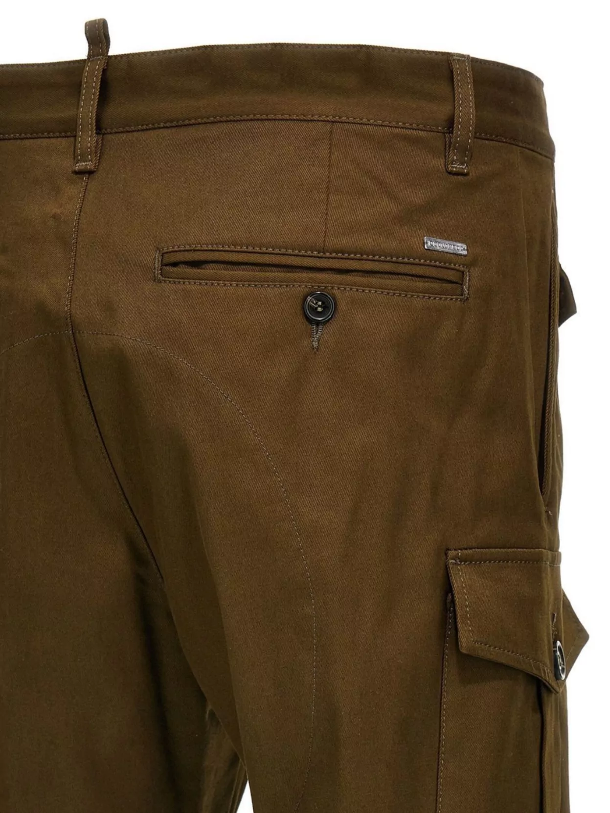 Dsquared2 Olive Cotton Blend Cargo Trousers In Green