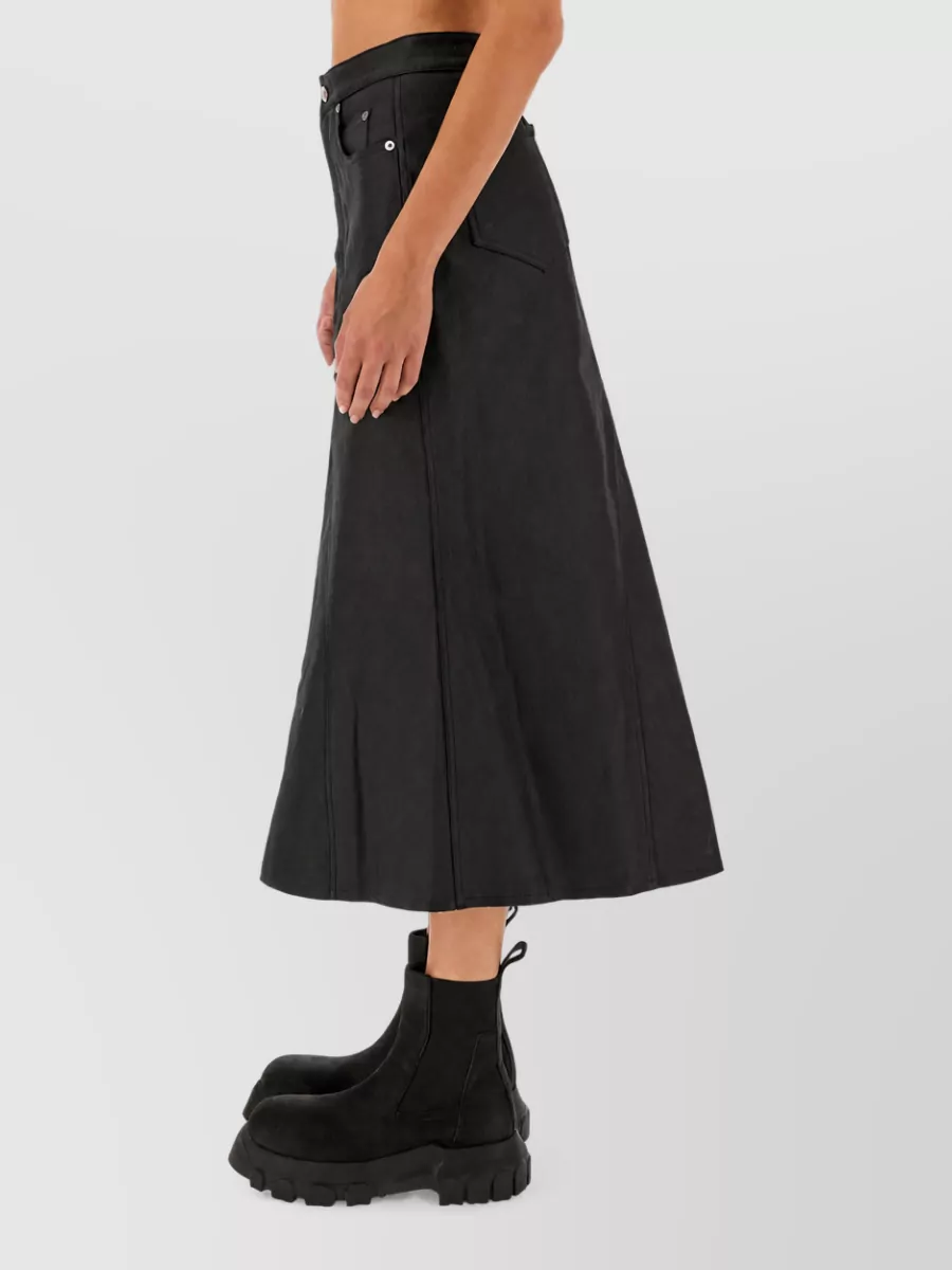 Rick Owens Denim A-Line Skirt