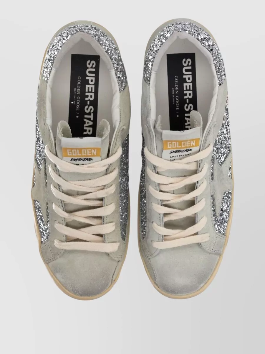Golden Goose Sneakers Glitter Detail Perforated Side Star Motif