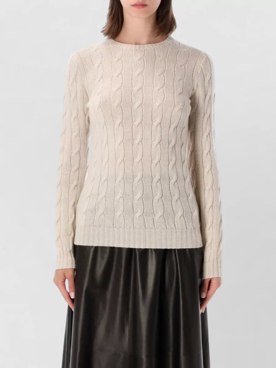 Ralph Lauren Cashmere cable-knit slim-fit crewneck sweater