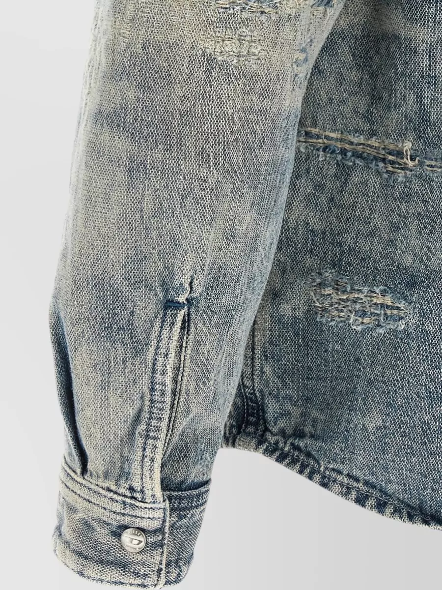 Diesel Denim Distressed Long-Sleeve Shirt