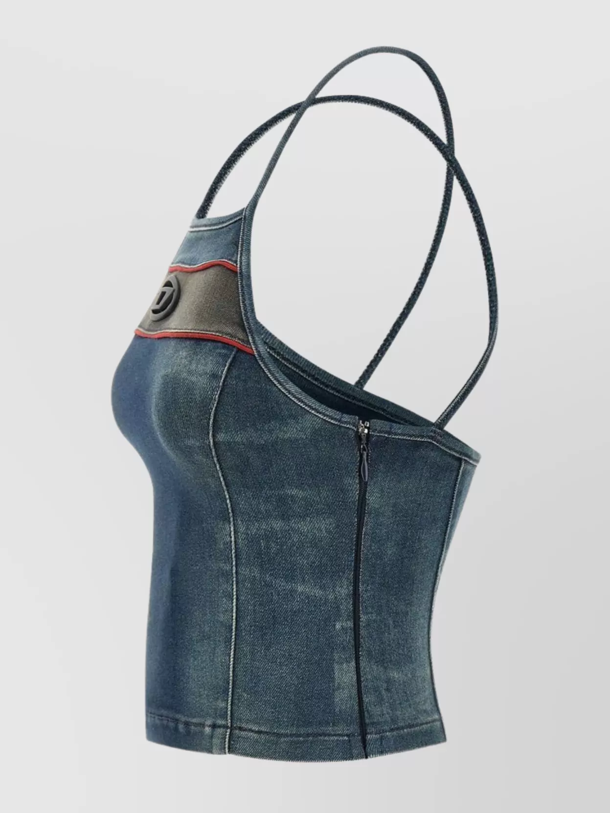 Diesel Two-color Denim Sling In Blue
