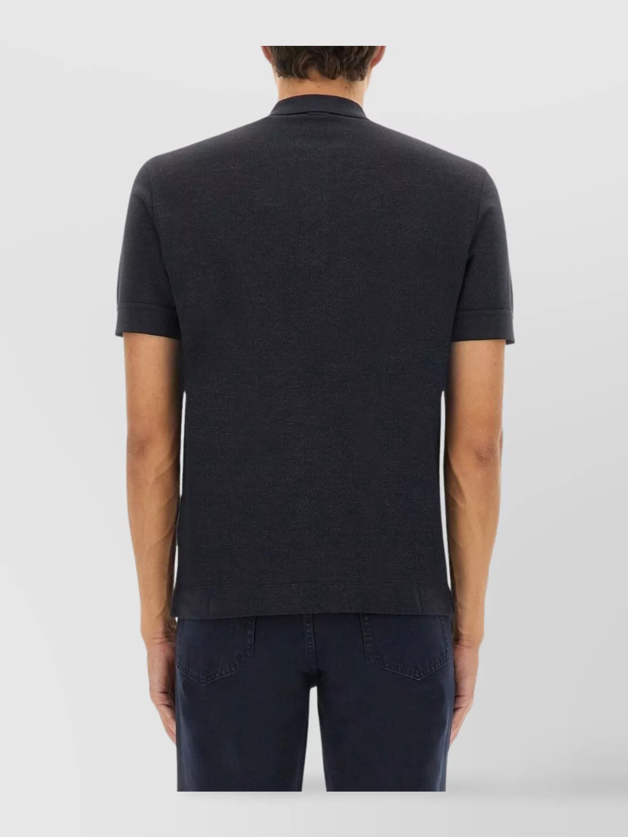 Zegna Polo Collar Short Sleeve T-Shirt With Ribbed Cuffs
