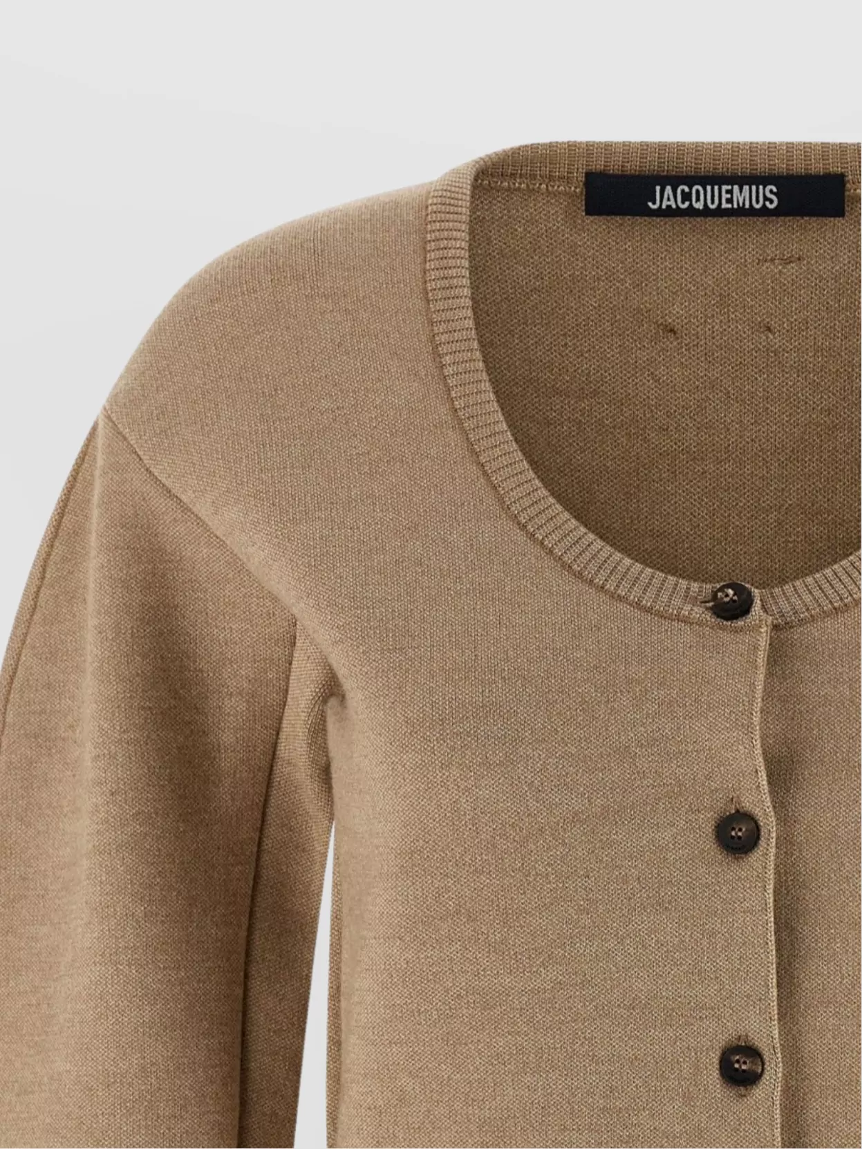 Jacquemus Doppio Button Round-neck Cardigan In Neutral