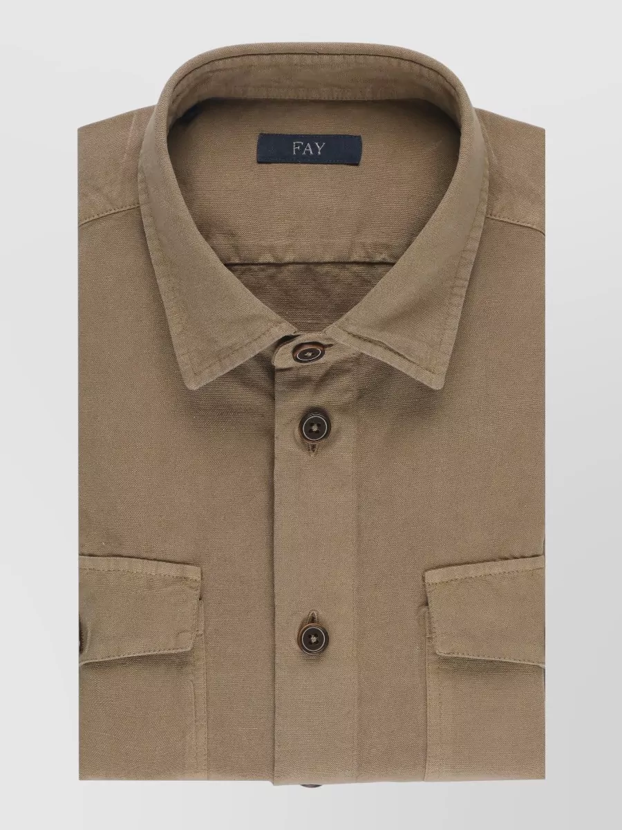Fay Linen Blend Long-Sleeve Shirt